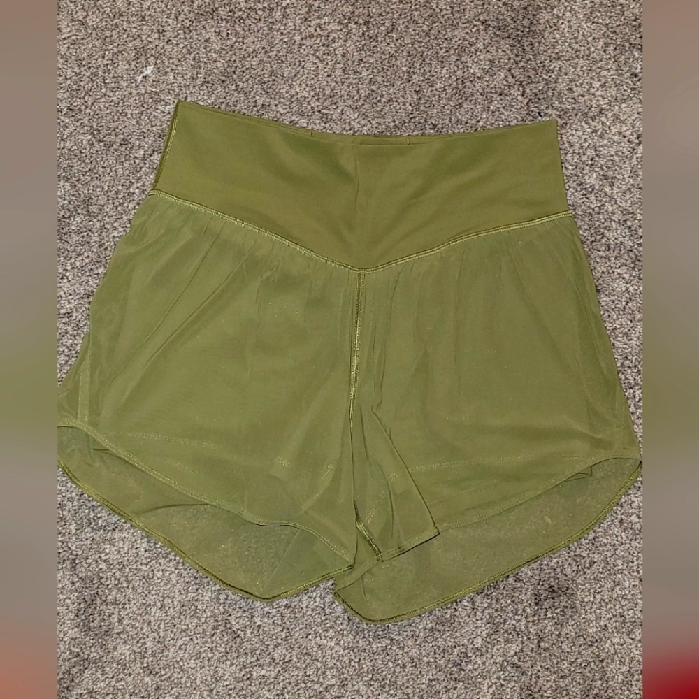 Nulu and mesh high-rise yoga shorts